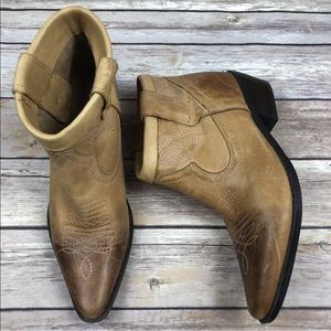 ALDO Brown Distressed Western Cowboy Ankle Boots